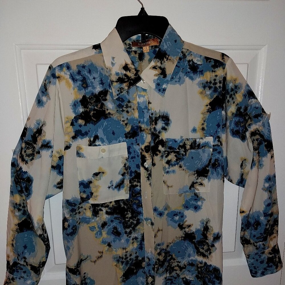 Ellen Tracy Printed Blouse Size M
